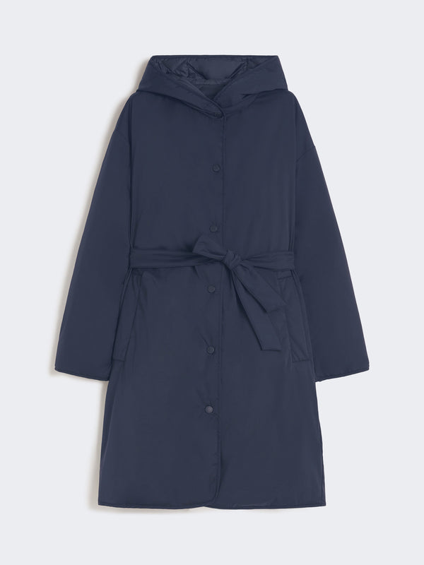 Weekend Reversible Robe Coat in Water-Repellent Twill Navy